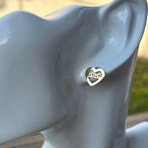 18K Gold Plated Heart Mama Stud Earrings, Stainless Steel
